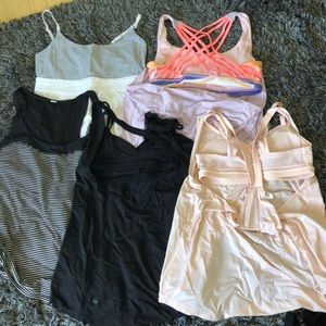 5 Lululemon tops sizes 6 and 8